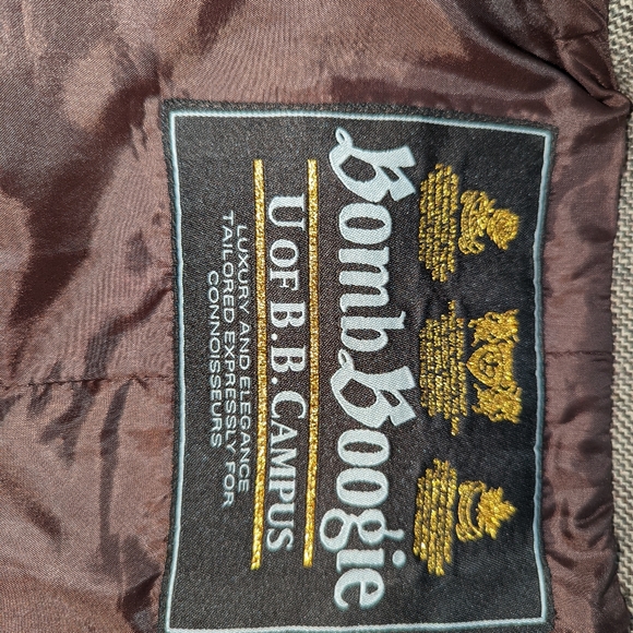 Bomb Boogie Tweed Classic Brown Blazer Sz S - Picture 4 of 5